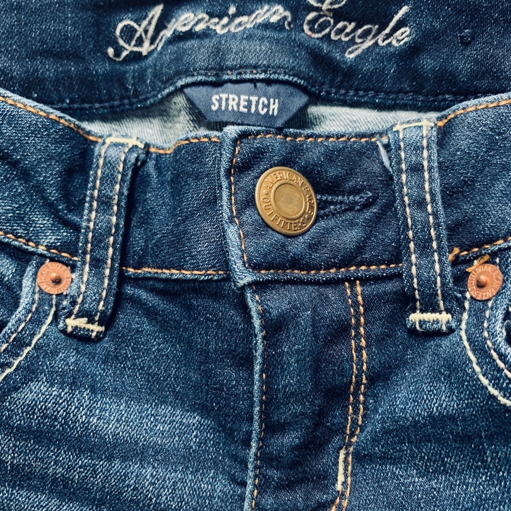 American Eagle jeans straight w stretch. EUC. Sz 0 - Picture 2 of 6